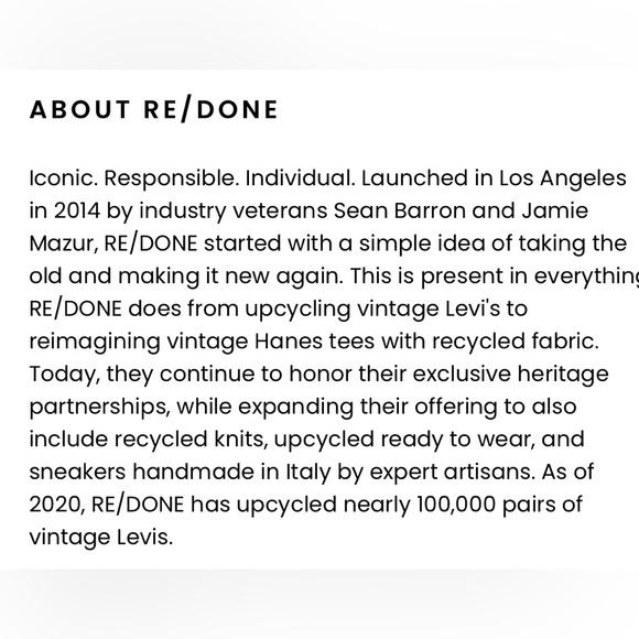 Re/Done X Hanes Crop Tank, made in USA, black, XS - Picture 6 of 15